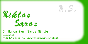 miklos saros business card