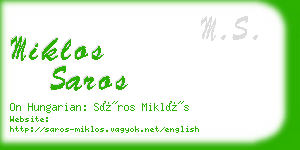 miklos saros business card